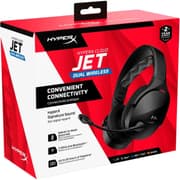 HyperX Cloud Jet Dual Wireless & Bluetooth Gaming Headset Signature HyperX Sound Swivel-to-mute Boom Mic Up to 25 hours of Playtime Intuitive Audio Controls , Black product image