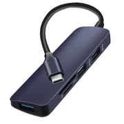 Coteci MB1082 5-in-1 Type-C Adapter TF/SD Card Reader - Black product image