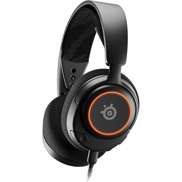 SteelSeries Arctis Nova 3 Multi-System Gaming Headset, Hi-Fi Drivers, 360° Spatial Audio, RGB Lights, AirWeave Memory Foam Earcups, Lightweight, ClearCast Gen 2 Mic, For PC/PS5/PS4, Black