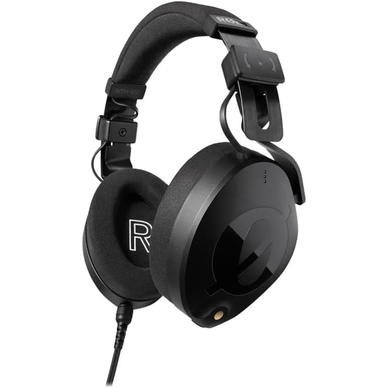 RODE NTH-100 Professional Over-ear Headphones For Content Creation, Music Production, Mixing and Audio Editing, Podcasting, Location Recording, Without Mic - Black