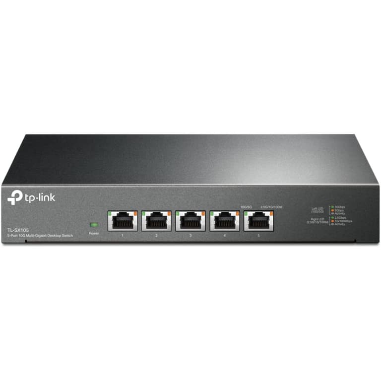 TP-Link TL-SX105 | 5 Port 10G/Multi-Gig Unmanaged Ethernet Switch | Desktop/Wall-Mount | Plug & Play | Fanless | Sturdy Metal Casing | Speed Auto-Negotiation
