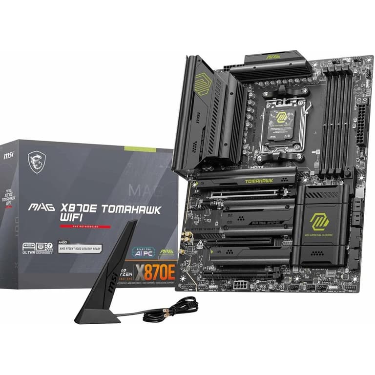 MSI MAG X870E Tomahawk WiFi AM5 ATX AMD X870E DDR5 3x PCI-E x16 Slots, 4x M.2 Storage, WiFi & BT Connectivity