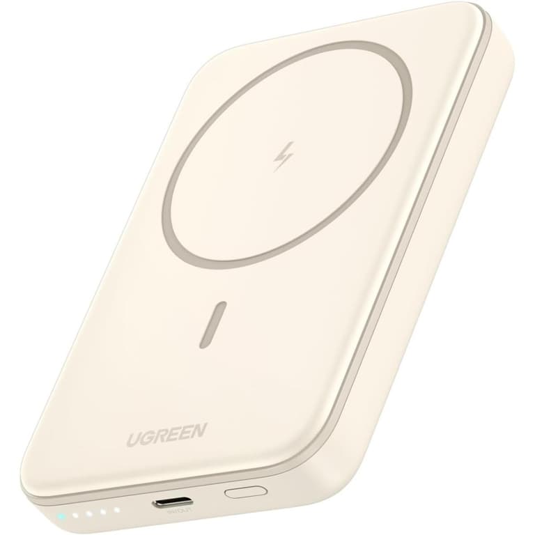 UGREEN PB561 Magnetic Power Bank, 10,000mAh Wireless Portable Charger, PD 20W Fast Charging Battery Pack with USB-C for Magsafe, iPhone 16/16 Pro/15/15 Plus/15 Pro/15 Pro Max, iPhone14/13/12 Series - White