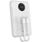 WiWU Wi-P022 Galaxy Power Bank 22.5w, 10000mAh Fast Charging, with Dual Built-in charging cable Type-C + Lightning - White product image