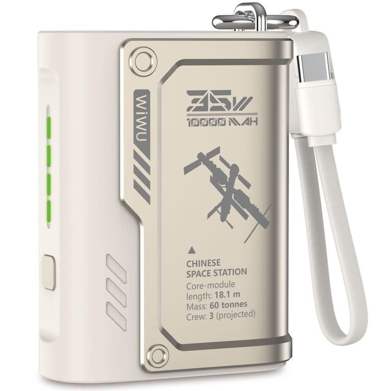 WIWU Wi-P026 Shield Power Bank 10000mA Compact Design & Fast Charging, PD 35W + QC - Titanium Gold