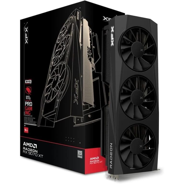 XFX Quicksilver AMD Radeon RX 9070 XT Gaming Edition , 16GB GDDR6 256-Bit Memory, 2970 MHz Boost Clock, 4096 Stream Processors, 20 Gbps Memory Speed, PCI Express 5.0