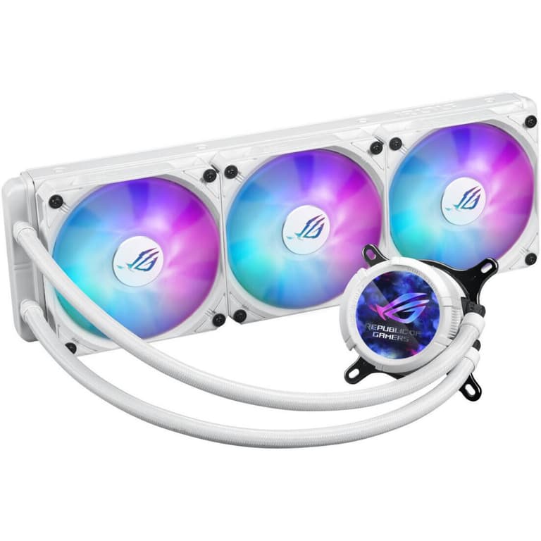 ASUS ROG Strix LC III 360 ARGB LCD All-in-one CPU Liquid Cooler For Intel® & AMD with 2.1" IPS LCD, Asetek’s New Gen7 v2 Pump, and Premium ROG ARGB Fans , White