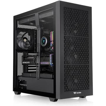 Thermaltake AX500 Full Tower PC Case, 4x 140mm CT140 Pre-Installed Fans, Up to 420mm Radiator & 14x Fan Support, Dust Filters, Steel & Tempered Glass Panels, SPCC Material, Black