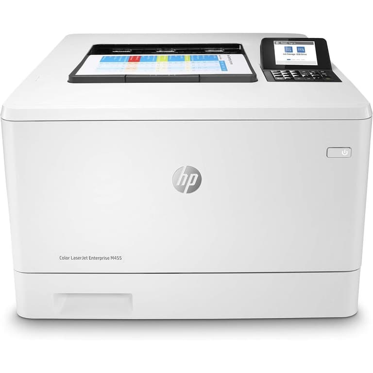 HP Color LaserJet Enterprise M455dn Duplex A4 Color Laser Printer up to 29 black / 29 Color PPM w/ Network & USB Interface - White