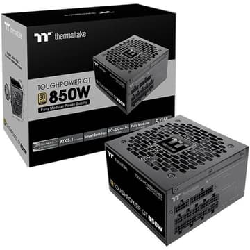 Thermaltake Toughpower GT 850W ATX 3.1 80 Plus Gold Fully Modular Smart Zero Fan; Native 450W PCIe 5.1 Connector , Black