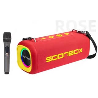Soonbox S9200 Stereo Bluetooth High Power Party Box Waterproof Outdoor 100W Wireless Speaker Portable Audio System Sound Speakers, Bluetooth, TF card, USB, AUX, TWS, with Mic - Red