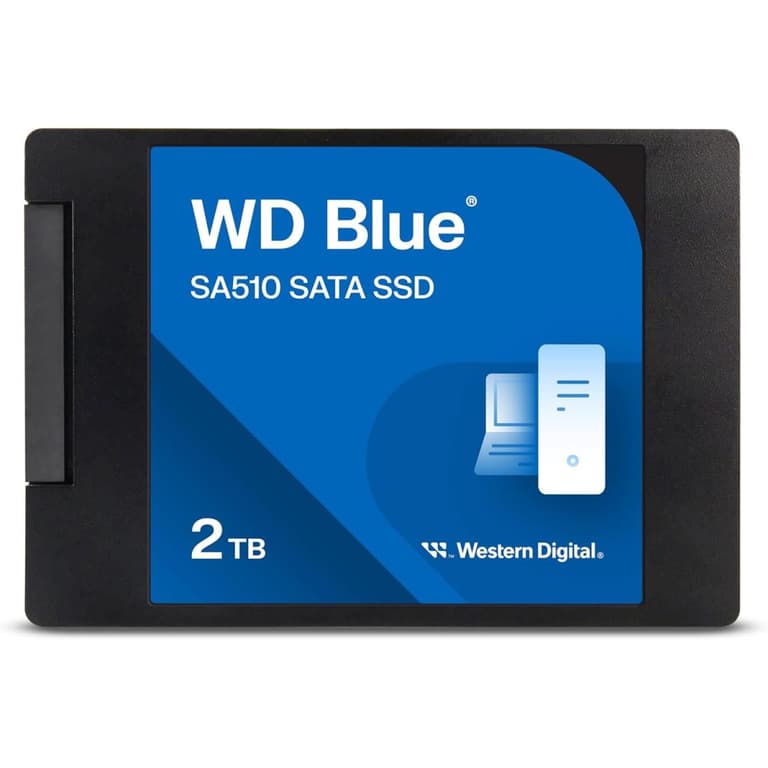 Western Digital 2TB WD Blue SA510 SATA Internal Solid State Drive SSD - SATA III 6 Gb/s, 2.5"/7mm, Up to 560 MB/s