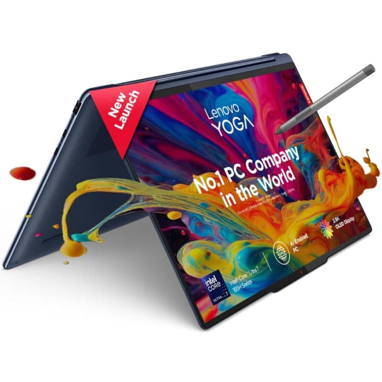 Lenovo Yoga 9 2-in-1 (2024) AI PC NEW Intel Core Ultra 7 155H High-Performance Processor 16-Cores w/ 2.8K OLED 120Hz Touch Screens & BIG Battery - Cosmic Blue