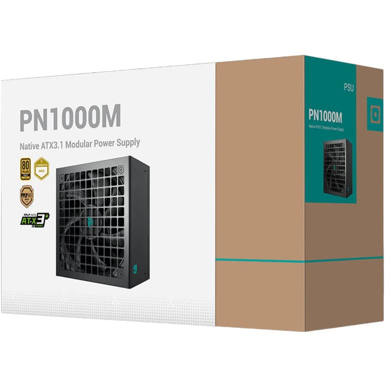 Deepcool Gamer Storm PN1000M 1000w 80+ Gold Fully Modular ATX 3.1 + PCI-E 5.1 Active PFC + Full Bridge SRC LLC + DC to DC, Japanese Capacitor, FDB Fans, 120mm Fan Size, Black