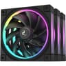 DeepCool FL12 120mm Case Fans, 2150 RPM Fan Speed, 55 CFM Fan Airflow, Fluid Dynamic Bearing Type, 4-Pin PWM Fan Connector, Addressable RGB LED, Pack of 3, Black product thumbnail 1