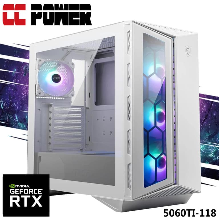 CC Power 5060TI-118 Gaming PC 14Gen Intel Core i9 K-Series 24-Cores w/ Nvidia RTX 5060 TI 16GB DDR7 & Liquid Cooler