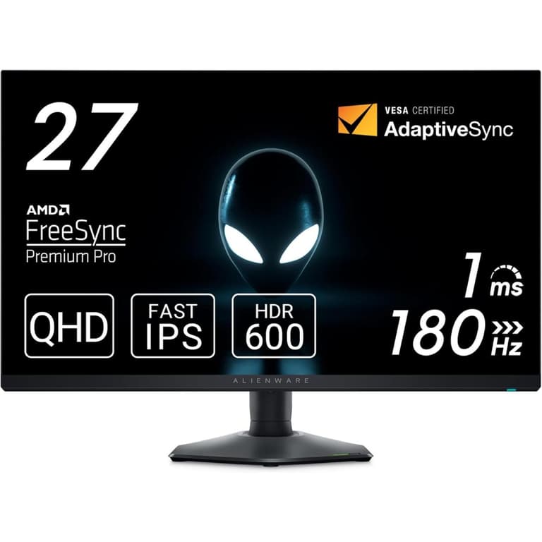 Dell Alienware AW2724DM 27" Fast IPS 2K 180Hz (OC) HDR 600 1ms HDMI 2.1 100% sRGB 95% DCI-P3 G-SYNC Compatible 1x HDMI 2x DP & USB Hub