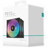 DeepCool FD12 ARGB 120mm Fan Speed: 400~2050 RPM Airflow: 63.6 CFMFan - Air Pressure: 2.56 mmAq - Fan Connector: 4-pin PWM Hydro Bearing, Pack of 3, Black product thumbnail 1