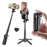 Jmary MT-18 Mini Phone Selfie Stick Tripod Extendable Phone Stand with Wireless Control for Live Streaming - Black product thumbnail 1