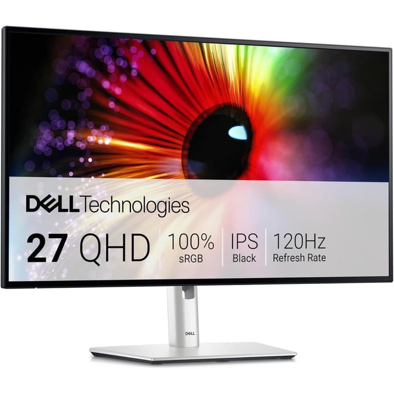 Dell UltraSharp U2724D 27" IPS QHD 2K 120Hz w/ Brilliant Colors , Auto Brightness & Color Temperature Adjustmemt w/ USB C - Silver