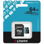 Kingston 64GB microSDXC Canvas Go Plus 200MB/s Read UHS-I C10 U3, V30 Memory Card product image