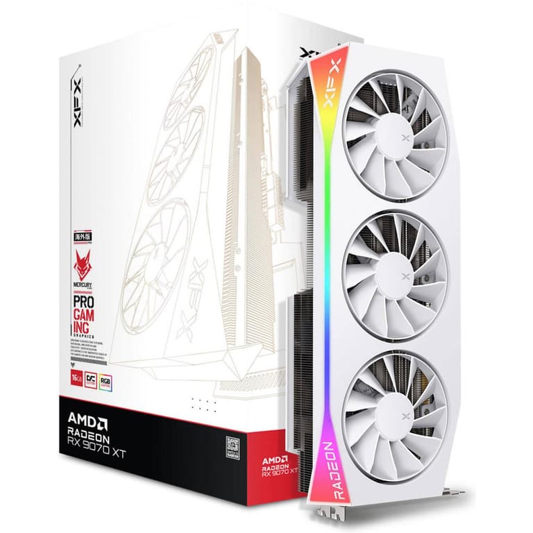 XFX Mercury AMD Radeon RX 9070 XT OC Gaming Edition , 16GB GDDR6 256-Bit Memory, 3100 MHz Boost Clock, 4096 Stream Processors, 20 Gbps Memory Clock, PCI Express 5.0 , White