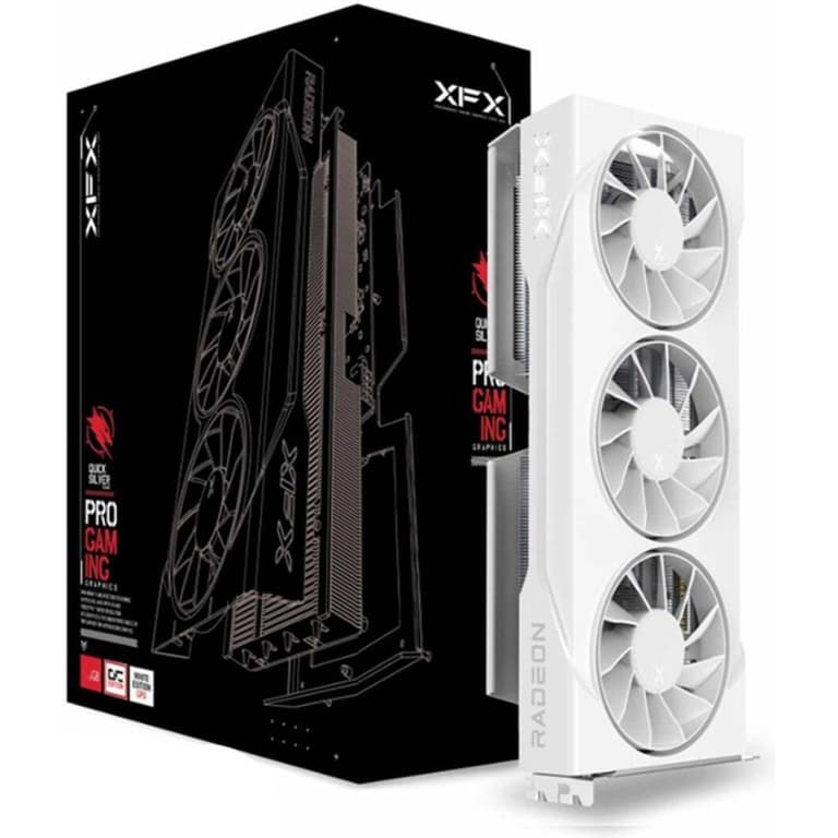 XFX Swift AMD Radeon RX 9060 XT OC Triple Fan Gaming Edition 16GB GDDR6 128-Bit Memory, 3320 MHz Boost Clock, 2048 Stream Processors, 20 Gbps Memory Clock, PCI-E 5.0 , White