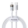 Mcdodo CA-6942 36W USB C to Lightning Cable with Flashing Light 4ft, Nylon Braided Lightning USB C Fast Charging Cable Fit for 14 13 12 11/Pro/ProMax/Plus, iPad, AirPods, iTouch - White product thumbnail 1