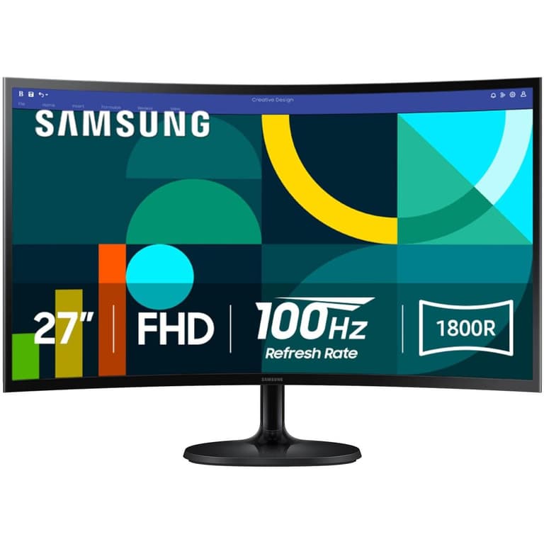 SAMSUNG 27" Essential S3 (D362) Full HD 1800R Curved 100Hz, Game Mode, Advanced Eye Comfort, HDMI & D-sub Ports , Black