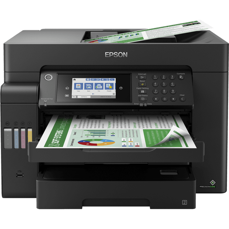 Epson EcoTank L15150 A3 Wi-Fi Duplex AIO Ink Tank Printer, 25 ipm Print Speed, 2400x1200 DPI Scan Resolution, 50 Pages ADF, 250 Sheets Tray Capacity, USB, ETH, WiFi/Wi-Fi Direct, Black