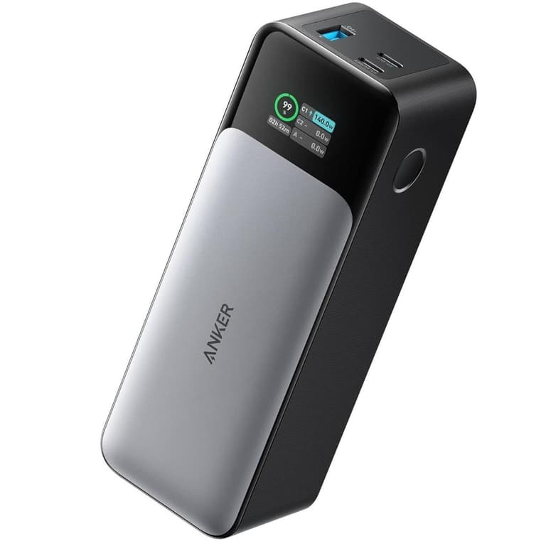 Anker 737 Power Bank, 24,000mAh 3-Port Laptop Portable Charger with 140W Fast Charging, Smart Display, for Outdoor Work, Compatible with iPhone 16/15/14 Series, Vision Pro, Samsung, MacBook