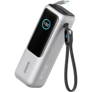 Anker Zolo Power Bank 165W, 25,000mAh Portable Charger with Triple 100W USB-C Ports for Multi-Device Charging, Built-in and Retractable Cables, for iPhone 16/15 Series, MacBook, Samsung, and Laptop's - Silver product image