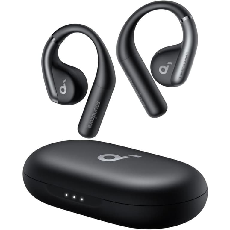Anker Soundcore AeroFit Open-Ear Headphones, Ultra Comfort, Snug Fit, Ergonomic Ear Hook, Balanced Sound, IPX7 Waterproof, 42H Playtime, Small-Ear Friendly, App Control, Clear Calls, Wireless Earbuds - Black