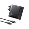 Mcdodo CH-2913 140W GaN5 Pro Fast Charger with two USB-C ports and one USB-A port + 1.2 m 240W USB-C to USB-C Cable, Compatible with MacBooks, iPhones, Samsung Galaxy, Huawei, Xiaomi, Dell, Lenovo, and more – Black product thumbnail 1