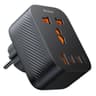 Mcdodo CP-0750 Universal Travel Adapter One for 4 Outputs (AC + 2 USB-C + USB) 20W Worldwide Use EU Travel Plug with 3 USB - Black product thumbnail 1