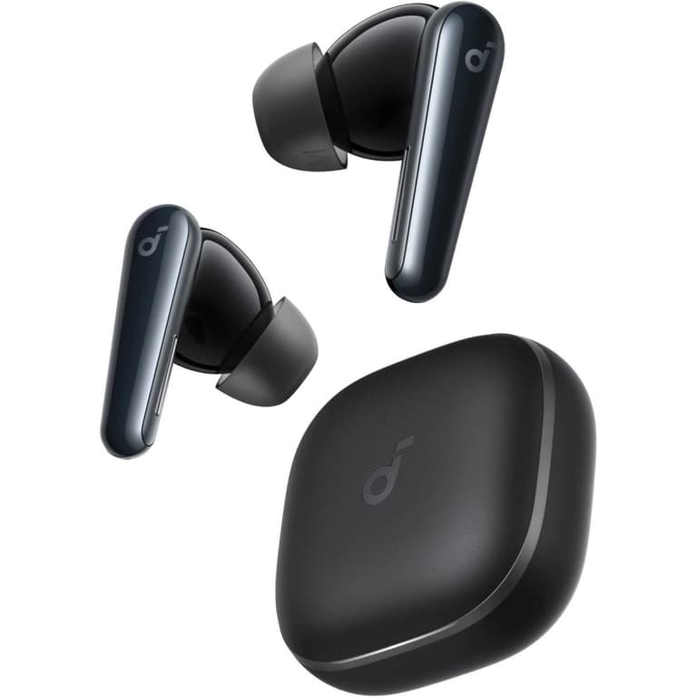 Anker soundcore Liberty 5, Noise-Cancelling Wireless Earbuds, 2x Stronger Voice Reduction, Real-Time Adaptive Noise Cancellation, Fast Charging, Dolby Audio, 6-Mic AI Clear Calls, Long Battery Life - Black