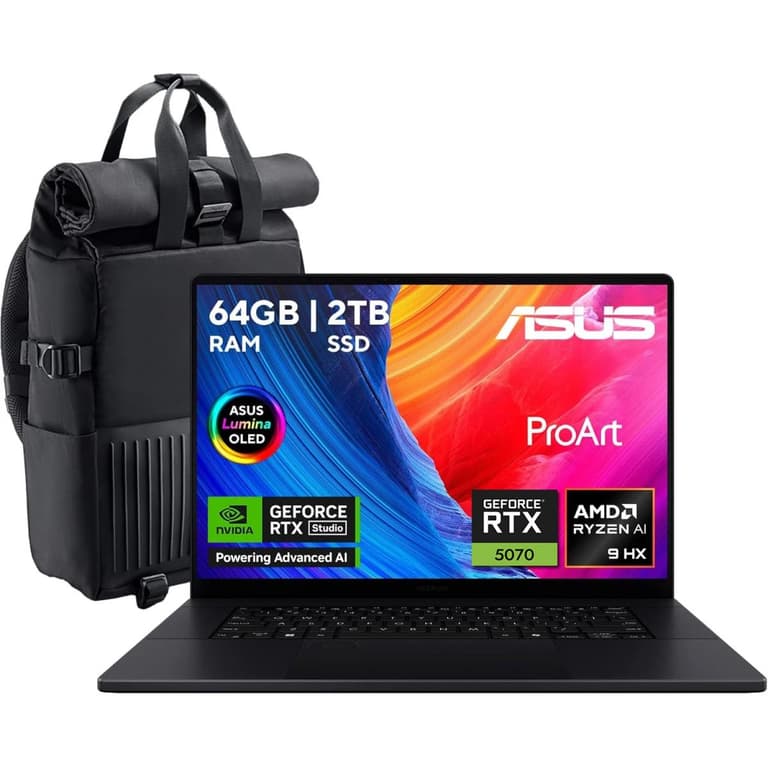ASUS ProArt P16 (2025) H7606WP AMD Ryzen AI 9 HX 370 12-Cores Studio-Grade Performance & Military-Grade Durability w/ Nvidia RTX 5070 8GB DDR6 & OLED 4K Touch Display