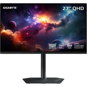 GIGABYTE MO27Q2 27” QD-OLED Gaming Monitor - QHD 2K 240Hz - 0.03ms GTG - AMD FreeSync Premium Pro - Type C KVM - HDMI, DP, Type C w/ Height Adjustable & Speakers - Black product image
