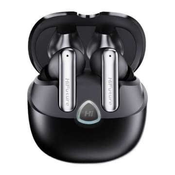 Hifuture Sonic AIR TWS Earbuds, ENC for Calls, Bluetooth 5.3, 25 Hours Playtime, IPX5 Sweatproof, Powerful Bass - Black
