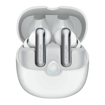 Hifuture Sonic AIR TWS Earbuds, ENC for Calls, Bluetooth 5.3, 25 Hours Playtime, IPX5 Sweatproof, Powerful Bass - White