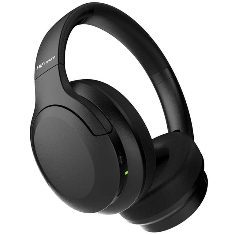 HiFuture FutureTour Over-Ear Wireless Headphones – Active Noise Cancelling, Bluetooth 5.2, 40H Playtime, 4 Mics for Clear Calls, AUX Support, USB-C Fast Charging – Black