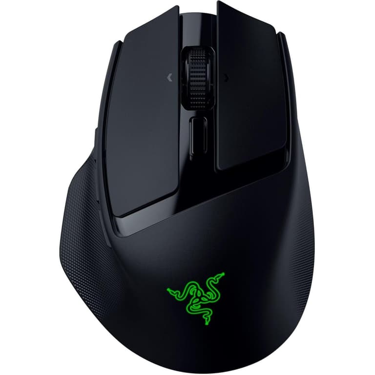 Razer Basilisk Mobile Portable Ergonomic Wireless Gaming Mouse: 10 Programmable Controls HyperScroll - Optical Switches Gen-3 - Long Battery Life - AI Prompt - 2.4 GHz, Bluetooth, USB C