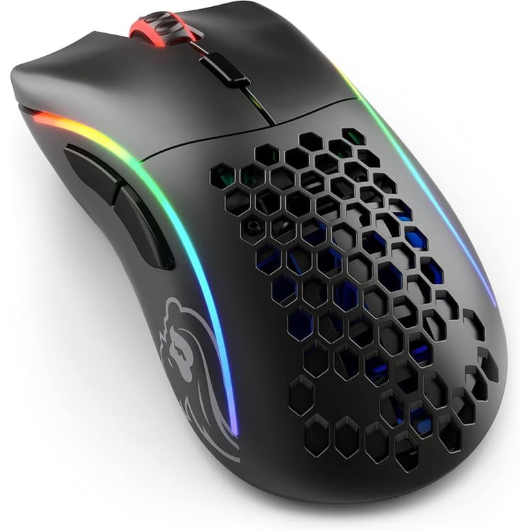 Glorious Model D Wireless Gaming Mouse - 69g Superlight, Lag Free 2.4Ghz Wireless, Up to 71 Hour Battery, RGB, BAMF Sensor, Ergonomic, 6 Buttons - Matte Black
