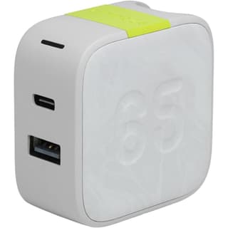 Infinity Lab Instant Charger 65W 2 USB Powerful USB-C and USB-A GaN PD charger - White