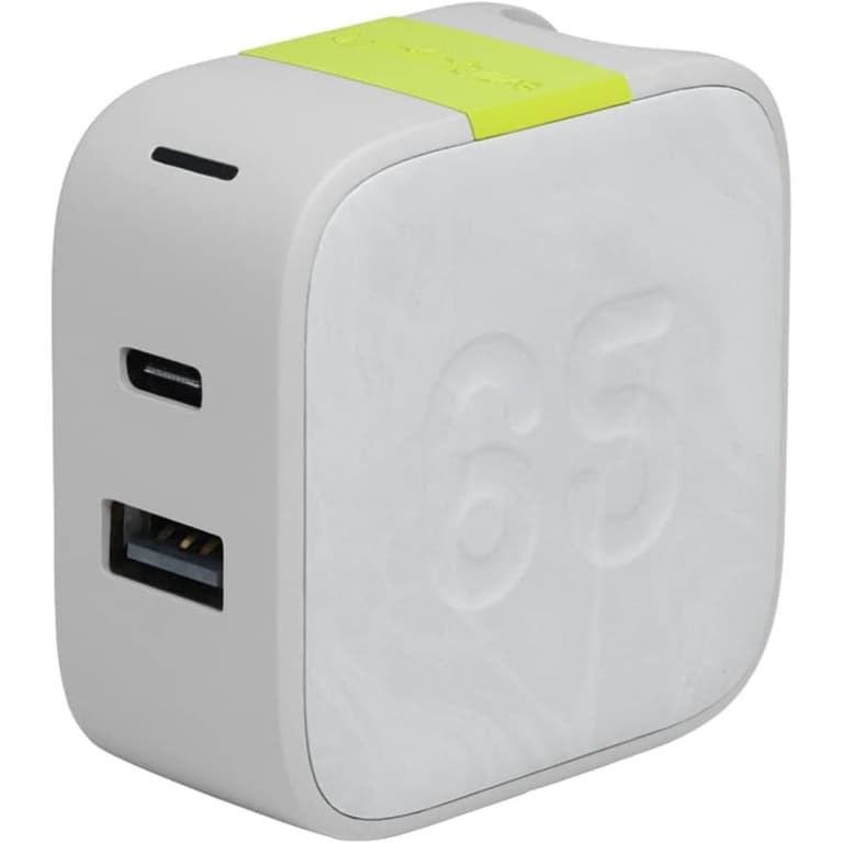 Infinity Lab Instant Charger 65W 2 USB Powerful USB-C and USB-A GaN PD charger - White
