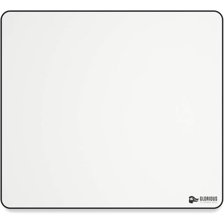 Glorious Large Gaming Mouse Pad for Desk - Rubber Base Computer Mouse Mat - Durable Mouse Mat - Cloth Mousepad with Stitched Edges - White Cloth Mousepad | 16"x18" (GW-XL)
