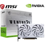 MSI GeForce RTX 5060 VENTUS 2X OC 8GB GDDR7 128-Bit Memory, 2527 MHz Boost Clock, 28 Gbps Memory Speed, 3840 CUDA Cores, PCI Express Gen 5 x16 , White product image