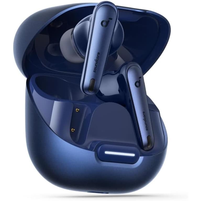 Anker soundcore Liberty 4 NC Wireless Earbuds, 98.5% Noise Reduction, Adaptive Noise Cancelling to Ears and Environment, Hi-Res Sound, 50H Battery, Wireless Charging, Bluetooth 5.3 - Navy Blue