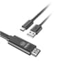 Go-Des GD-HM817 2-in-1 USB-C to HDTV cable designed to connect your USB-C devices to HDMI-compatible displays. It supports 4K UHD resolution - Black product thumbnail 1