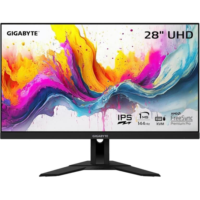GIGABYTE M28U 28" IPS 4K 144Hz 1ms 120% sRGB HDR 400 HDMI 2.1 AMD FreeSync Premium Pro w/ Ergonomic Stand, USB Type-C, KVM & Speakers